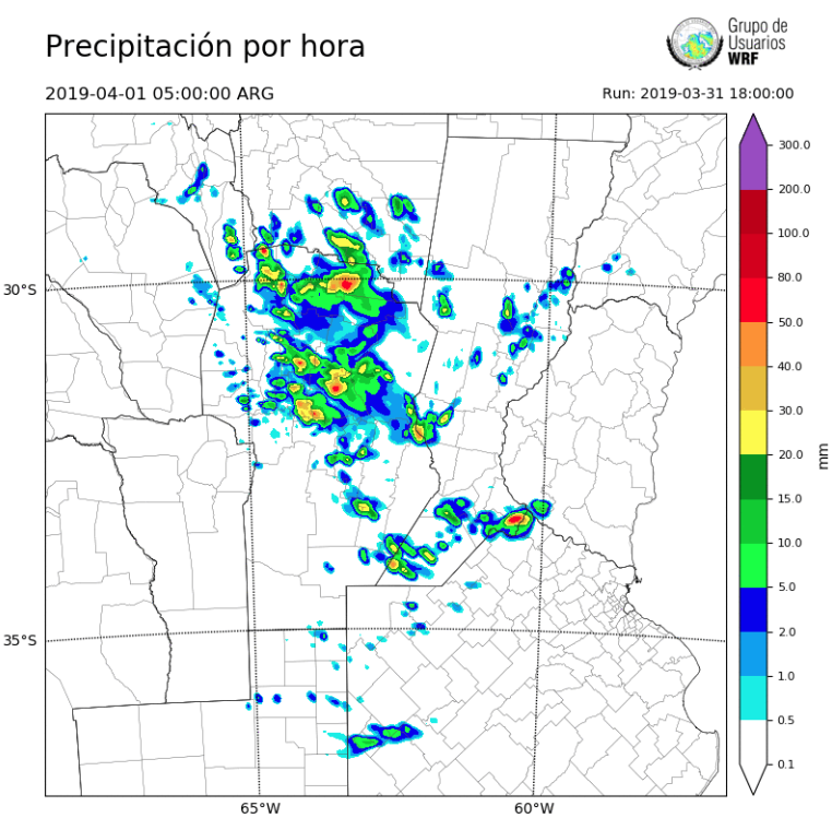 WRF Model Map Córdoba